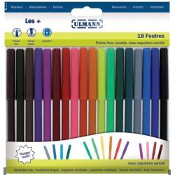 Feutre Couleur ULMANN - Ogive fine (Pochette 18 couleurs) **