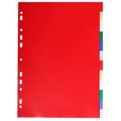 Intercalaires PVC A4 12 touches Couleur - 12/100ème //