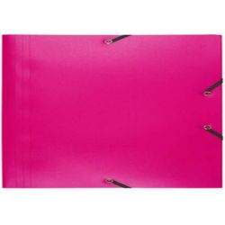 Chemise Elastiques 3 rabats A4 Plastique - EXACOMPTA -  FUCHSIA  //