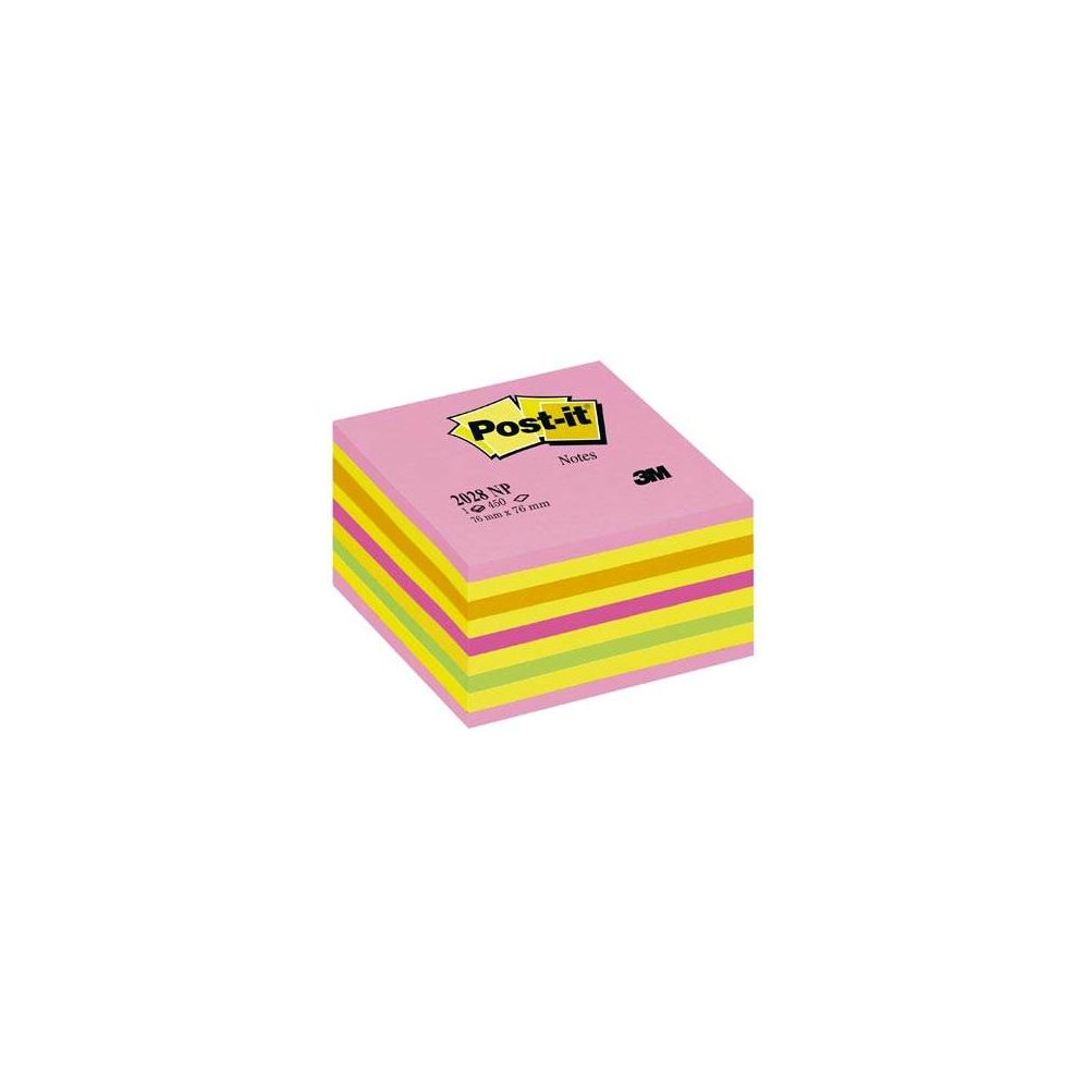 Bloc Cube repositionnable 76 x 76mm - POST-IT - 450 f Multi rose - Z