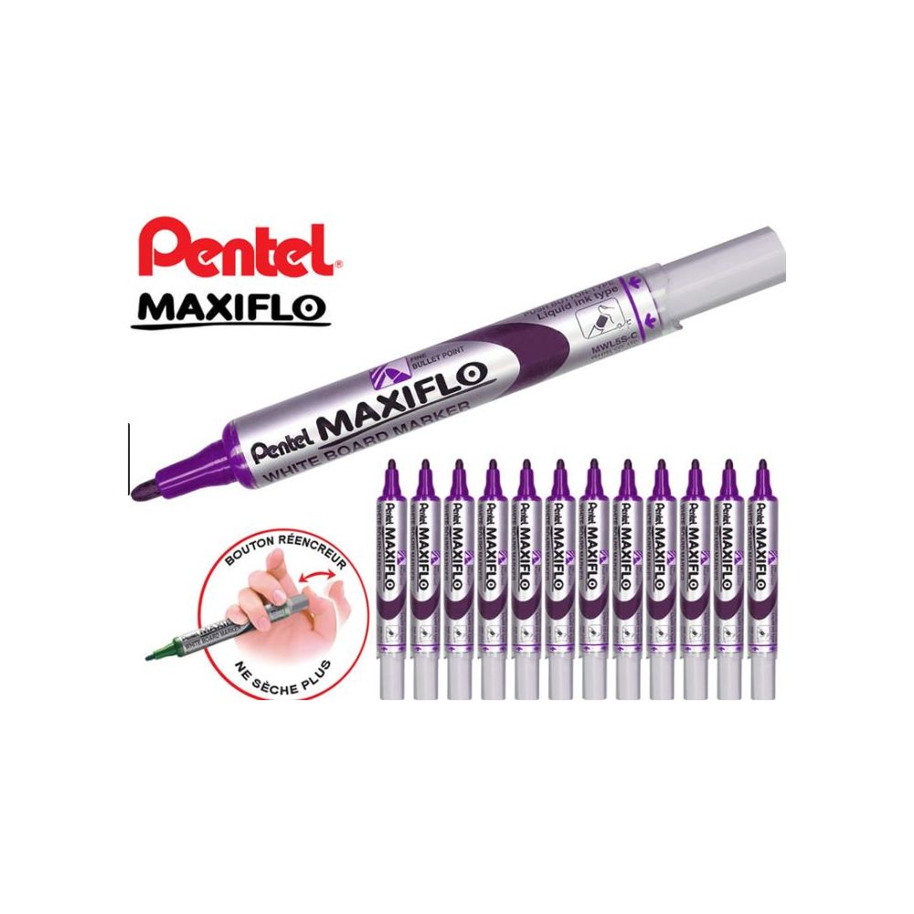 Marqueur effaç. PENTEL MAXIFLO MWL5S-V - Ogive 1.2mm - VIOLET //