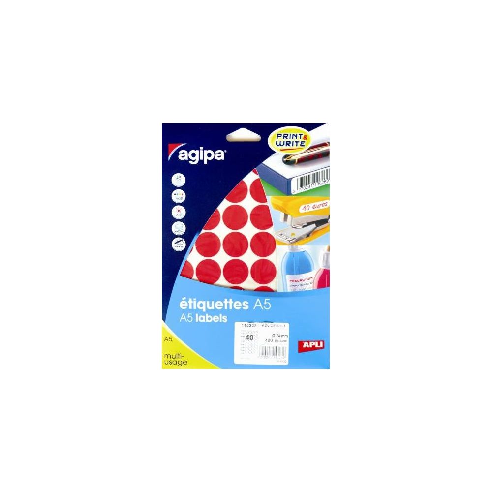 Pastilles signalisation - 24mm - Sachet de 400 - ROUGE- Z