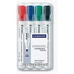 Marqueur effaç. STAEDTLER Lumocolor - Ogive 2mm - 4 COULEURS //