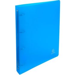 Classeur 4 anneaux A4 - PVC Fin -25 x 32cm - 40mm TURQUOISE TRANS  **