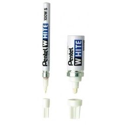 Marqueur perm. PENTEL - Industrie ts supports - Pte fine - BLANC - Z