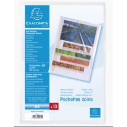 Pochette Coin 12/100ème A4 - INCOLORE LISSE EXACOMPTA - Par 10 //