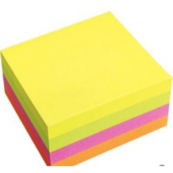 Bloc repositionnable- 75 x 75mm - 320 feuilles  4 COULEURS (unité) //