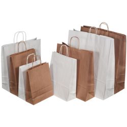 Sac en papier avec cordon 34 litres 45x15x50cm blanc - Z