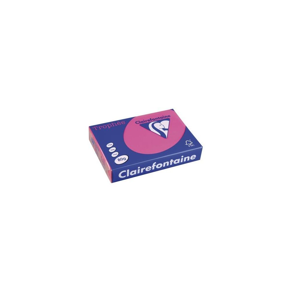 Rame A4 -  80g - Rose Fushsia - CLAIREFONTAINE (500 f) //