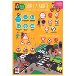 Poster pédagogique plastifié "LE CODE DE LA ROUTE" - 76 x 52 cm