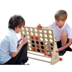 Jeu PUISSANCE 4 Géant en bois - Dim : 57 x 49 cm - 42 pions