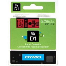 Ruban DYMO D1 - 09mm Noir/Rouge pour titreuse - 40917 (7 m)