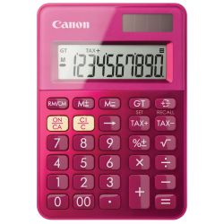 Calculatrice Bureau 10 chif. CANON LS-100K Rose - Solaire/Pile - Z