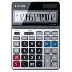 Calculatrice Bureau 12 chif. CANON TS-1200 TSC 13x18cm Sol/Pile  //