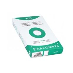 Fiches Bristol 12.5 x 20cm 205g 5x5 Perforée100 f BLANC EXACOMP. //