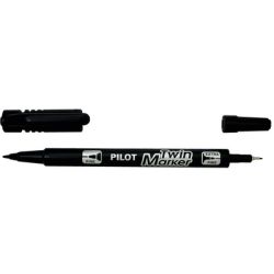 Marqueur perm. PILOT TWIN MARKER 2 pointes Ogives 0.3à0.5mm NOIR //