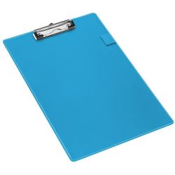 Porte Bloc A4 en PVC rigide avec Pince Forte - BLEU //