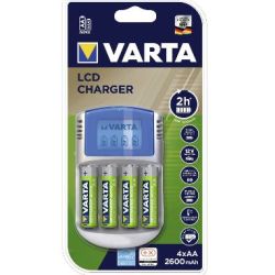 Chargeur piles (pour 4) VARTA LR3,LR6 -Ecran + Port USB +4 LR6  - Z