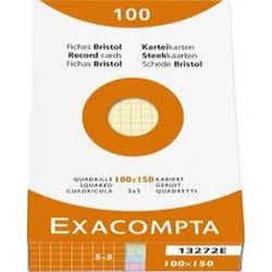 Fiches Bristol 10 x 15cm 205g 5 x 5 4 COULEURS 100 f EXACOMPTA //