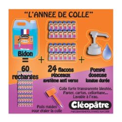 Colle transparente CLEOPATRE - 5L + 24 flacons + pompe - Z