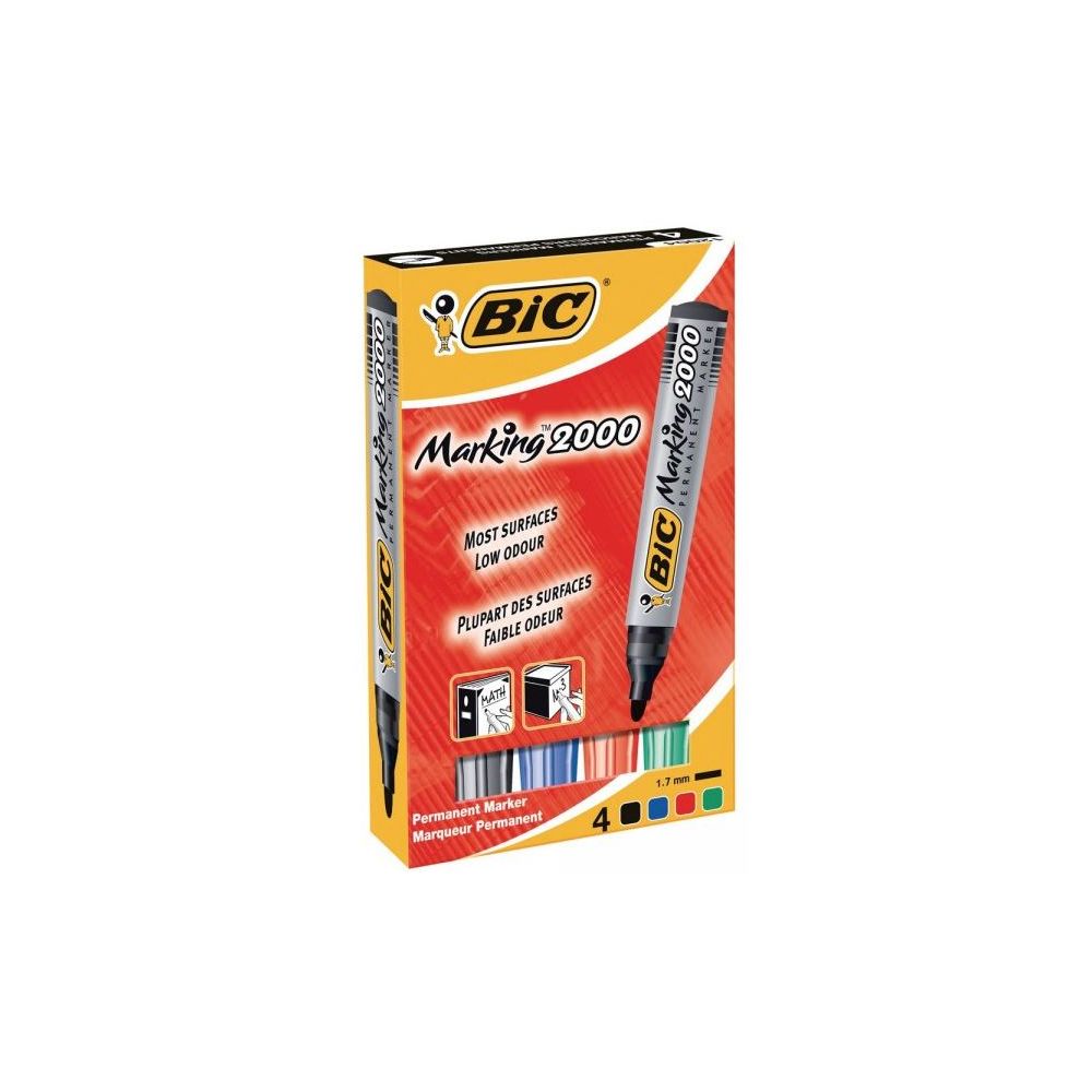 Marqueur perm. BIC MARKING 2000 - Ogive 1.7mm - 4 COUL. //