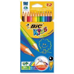 Crayon Couleur BIC EVOLUTION Recyclé - Pochette de 12 couleurs - Z