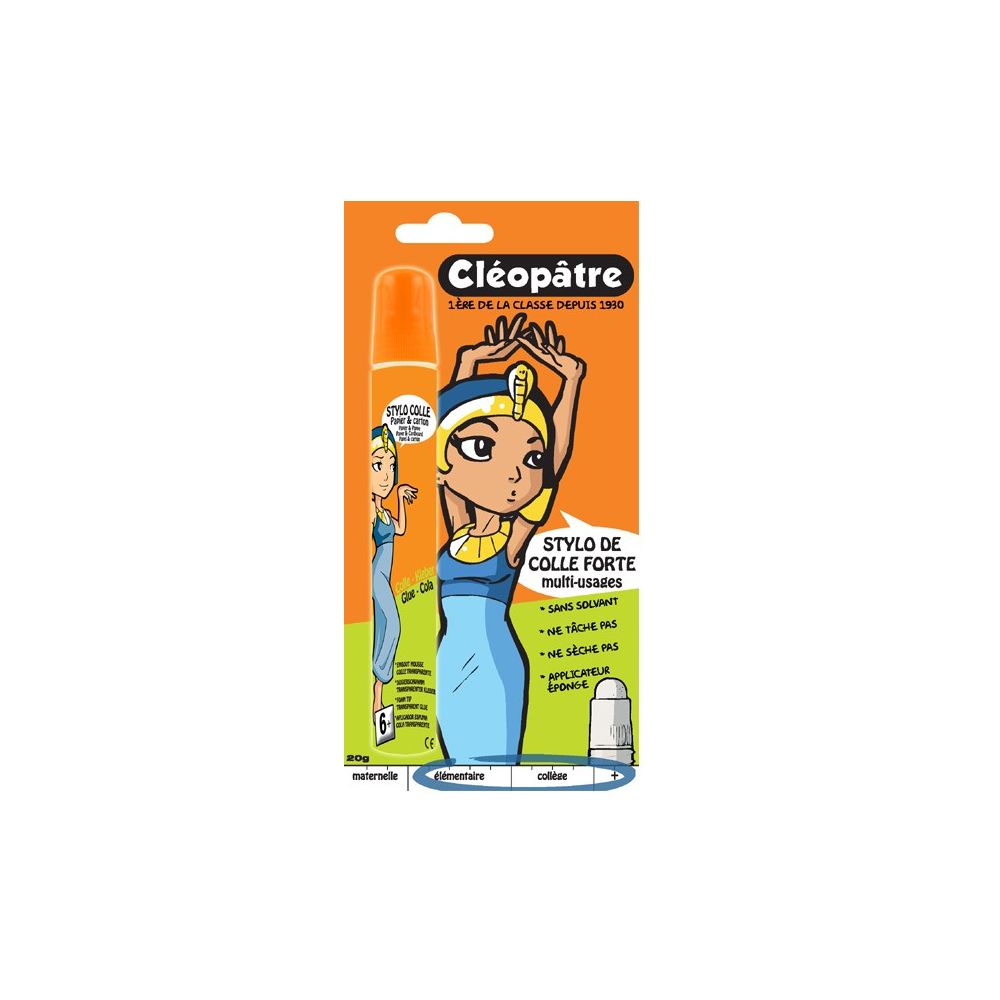 Colle transparente en stylo + bout mousse CLEOPATRE - 20g - Z