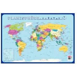 Poster pédagogique plastifié "LA CARTE DU MONDE" - 76 x 52 cm