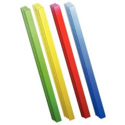 Bandes de marquage en plastique souple - 100 x 5 cm - 4 coul (Par 16)