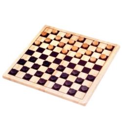 Jeu de Dames en bois - Plateau 29 x 29 cm