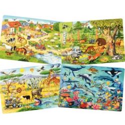 Puzzle de 35 pièces - Thème LES ANIMAUX (Lot de 4) - NSFP