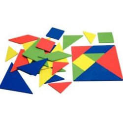 Tangrams plastique (Lot de 4 composé de 7 pièces chacun) Coul Ass.