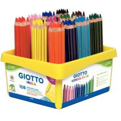 Crayon Couleur GIOTTO Méga - Gros 5.5mm  ClassPack 108 crayons