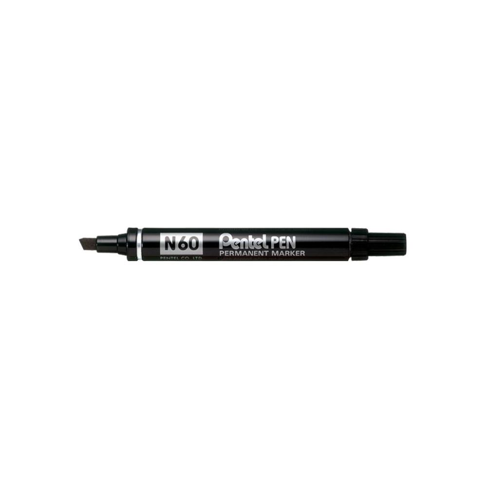 Marqueur perm. PENTEL N60 - Biseau. 2.2 à 4.5mm - NOIR //