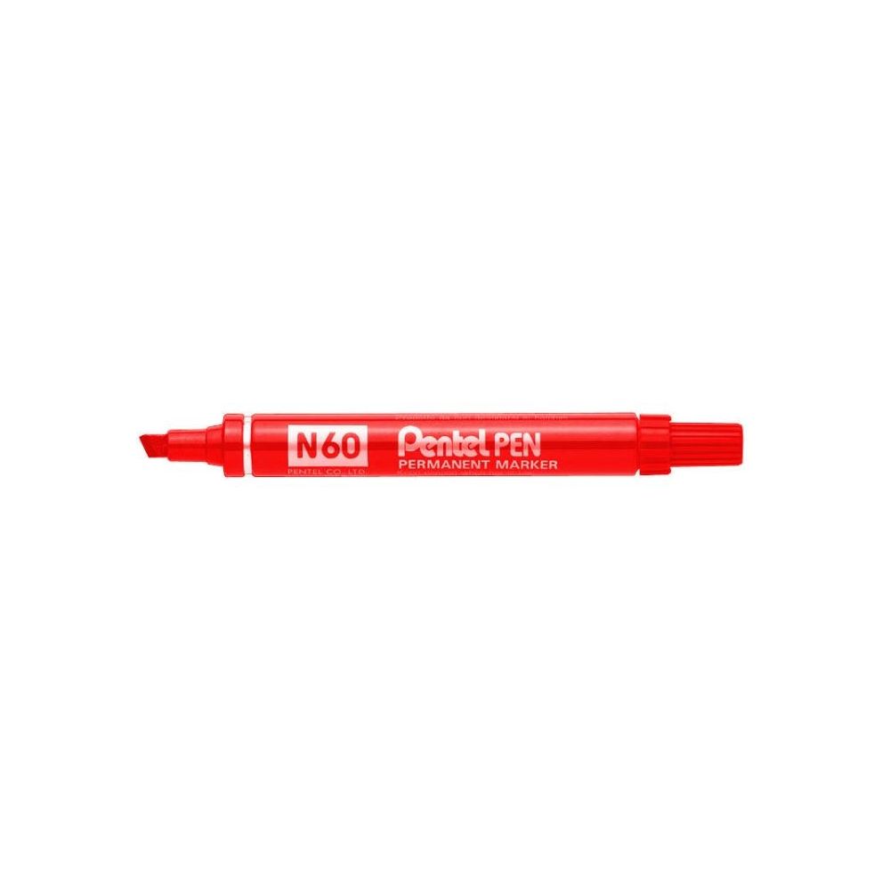 Marqueur perm. PENTEL N60 - Biseau. 2.2 à 4.5mm - ROUGE //