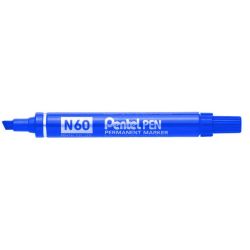 Marqueur perm. PENTEL N60 - Biseau. 2.2 à 4.5mm - BLEU //