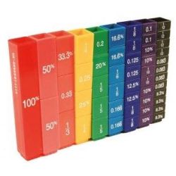 Tours d équivalences - Fractions / décimales / % - 51 cubes Dès 8 ans