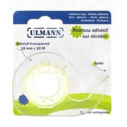 Adhesif Transp. & Perman. 18mm x 10m ULMANN + dévidoir 1er PRIX - Z