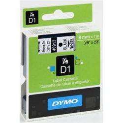 Ruban DYMO D1 - 09mm Noir/Blanc pour titreuse - 40913 (7 m) //