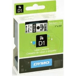 Ruban DYMO D1 - 24mm Noir/Blanc pour titreuse - 53713 (7m) //