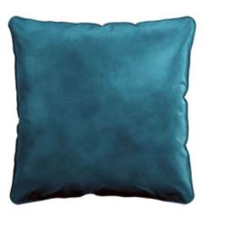 Coussin VELVET - 45x45cm - En velours déhoussable Lavable - BLEU PAON