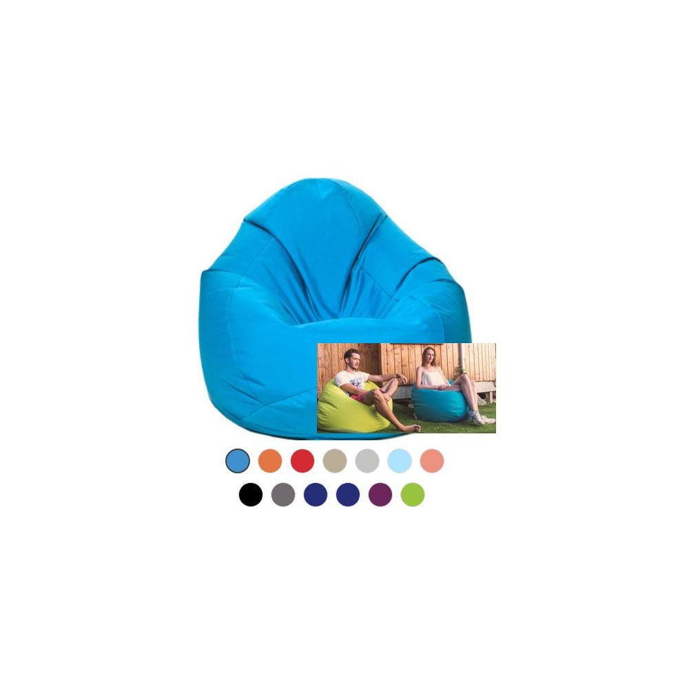 Pouf William Original 80x100cm - 300L - Enduit PVC - BLEU