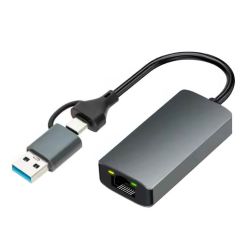 Adaptateur USB A + USB-C vers Ethernet 2.5Gbps**