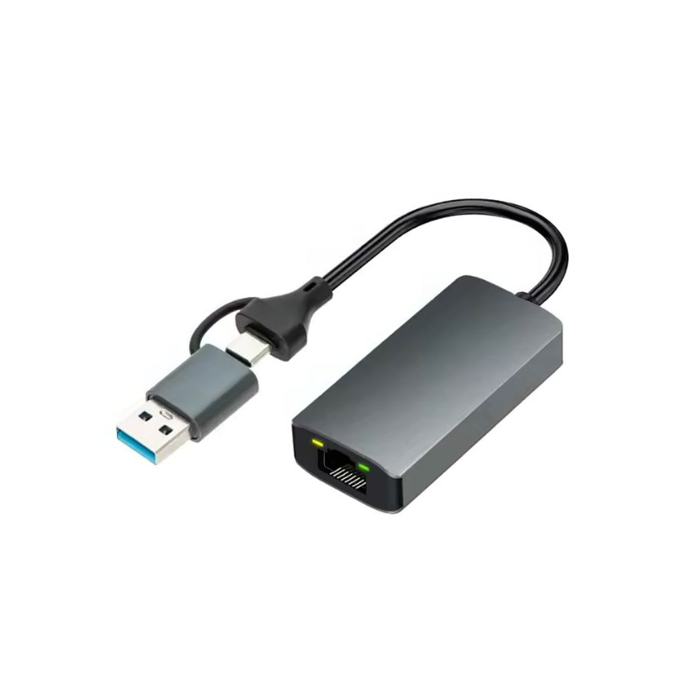 Adaptateur USB A + USB-C vers Ethernet 2.5Gbps**