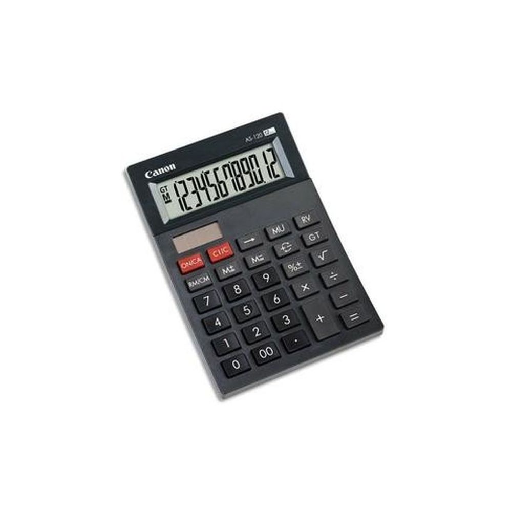 Calculatrice Bureau 12 chif. CANON AS-120-10 x 14 cm -Solaire/Pile //