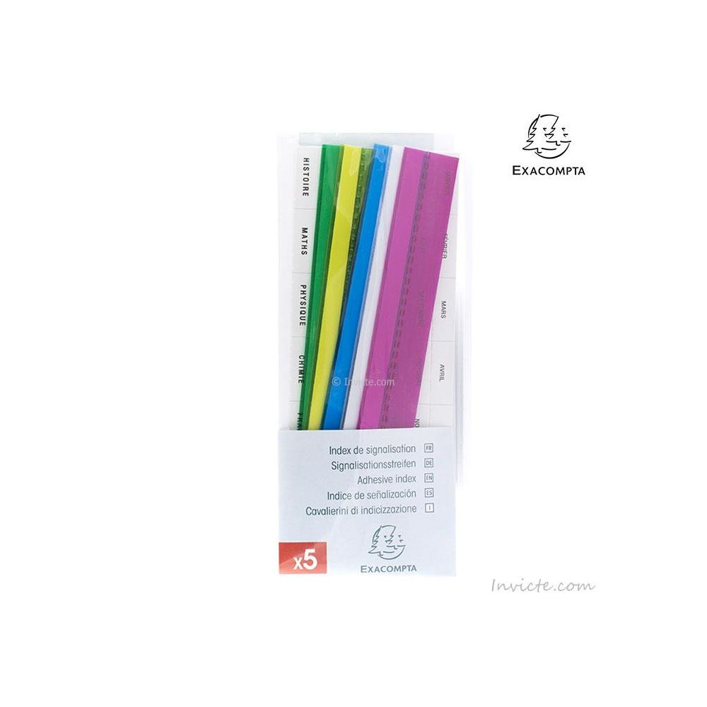 Index de signalisation 5 bandes de 20cm - Couleurs assorties- Z