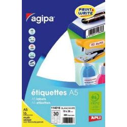 Etiquettes Multifonctions  19 x 38mm - 16 f. A5 - AGIPA: 114016 - Z