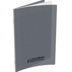 Cahier 17x22cm Séyès 96 p Piqûre 90g Polypro GRIS   **