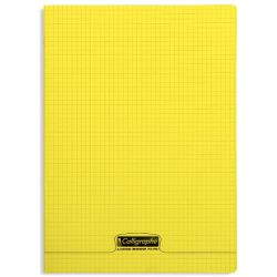 Cahier A4 5 x 5 96 p Piqûre 90g Polypro JAUNE  - Z