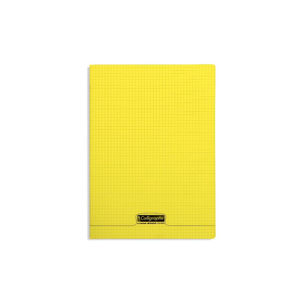 Cahier A4 5 x 5 96 p Piqûre 90g Polypro JAUNE  - Z